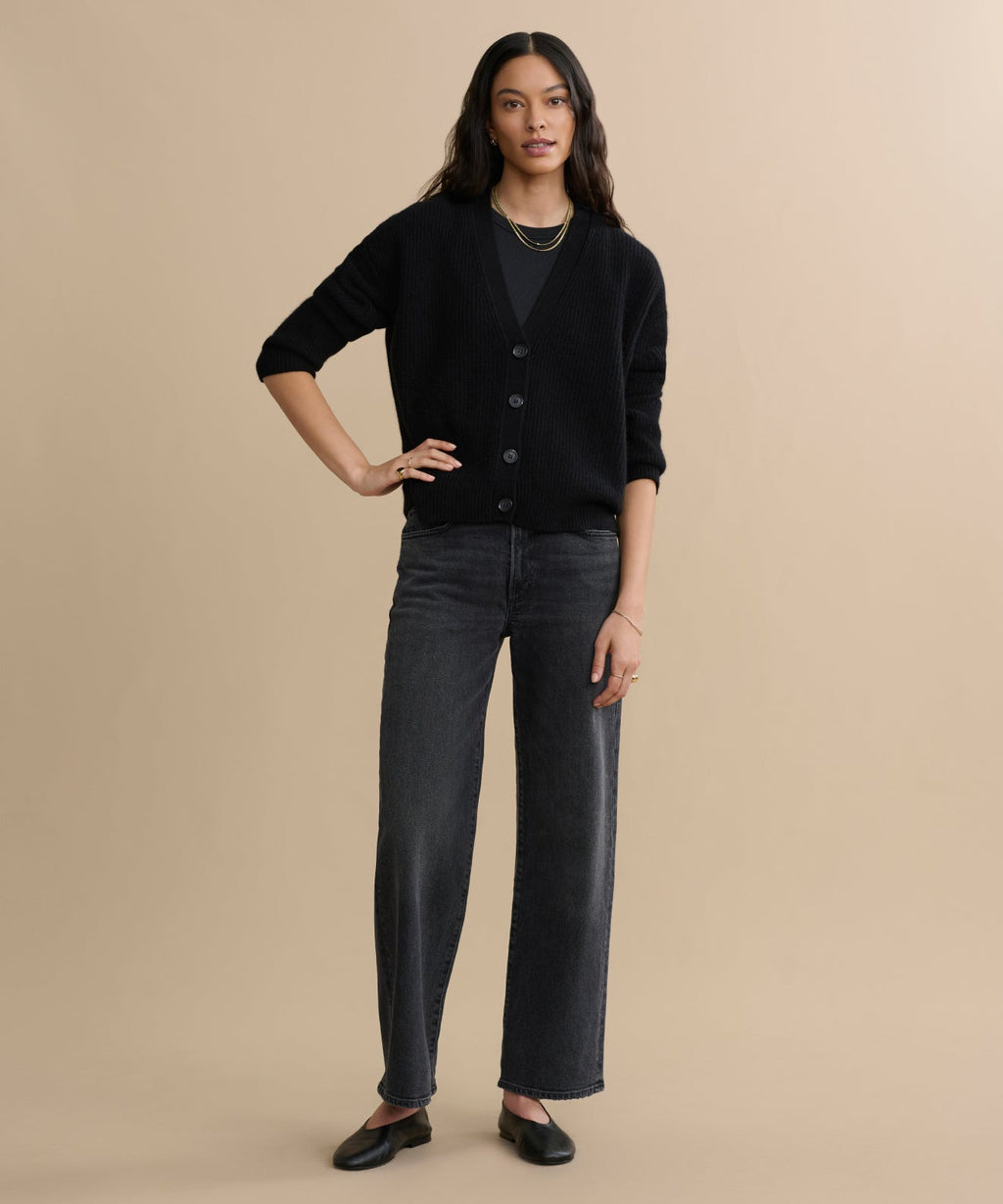 Cropped Cashmere Cocoon Cardigan